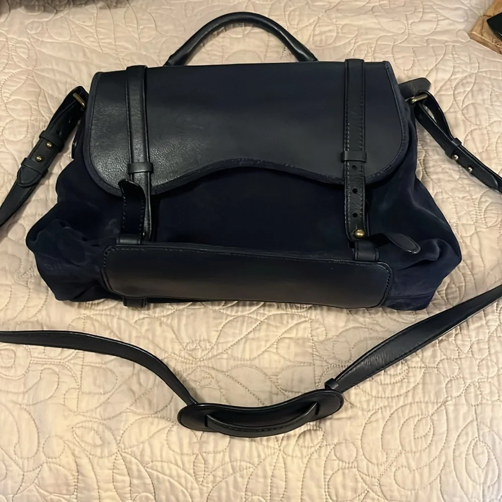 Kate Spade Westward Emily & Merritt Navy Blue Laptop Vintage Hobo Shoulder Bag